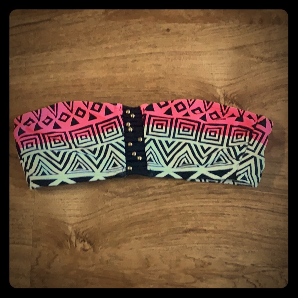 Xhiliration Bandeau Swim Suit Top